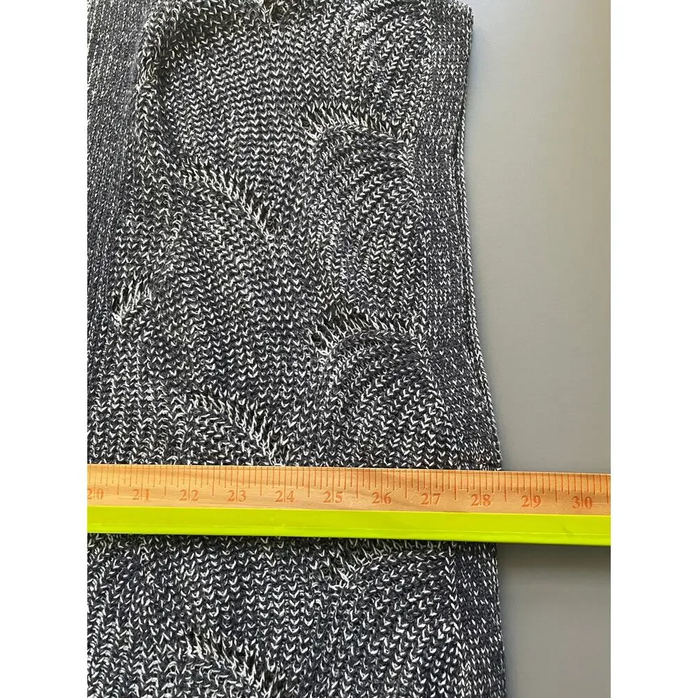 Anthropologie Moth Blue Open Front Sleeveless Sweater Vest Oversized Size Medium